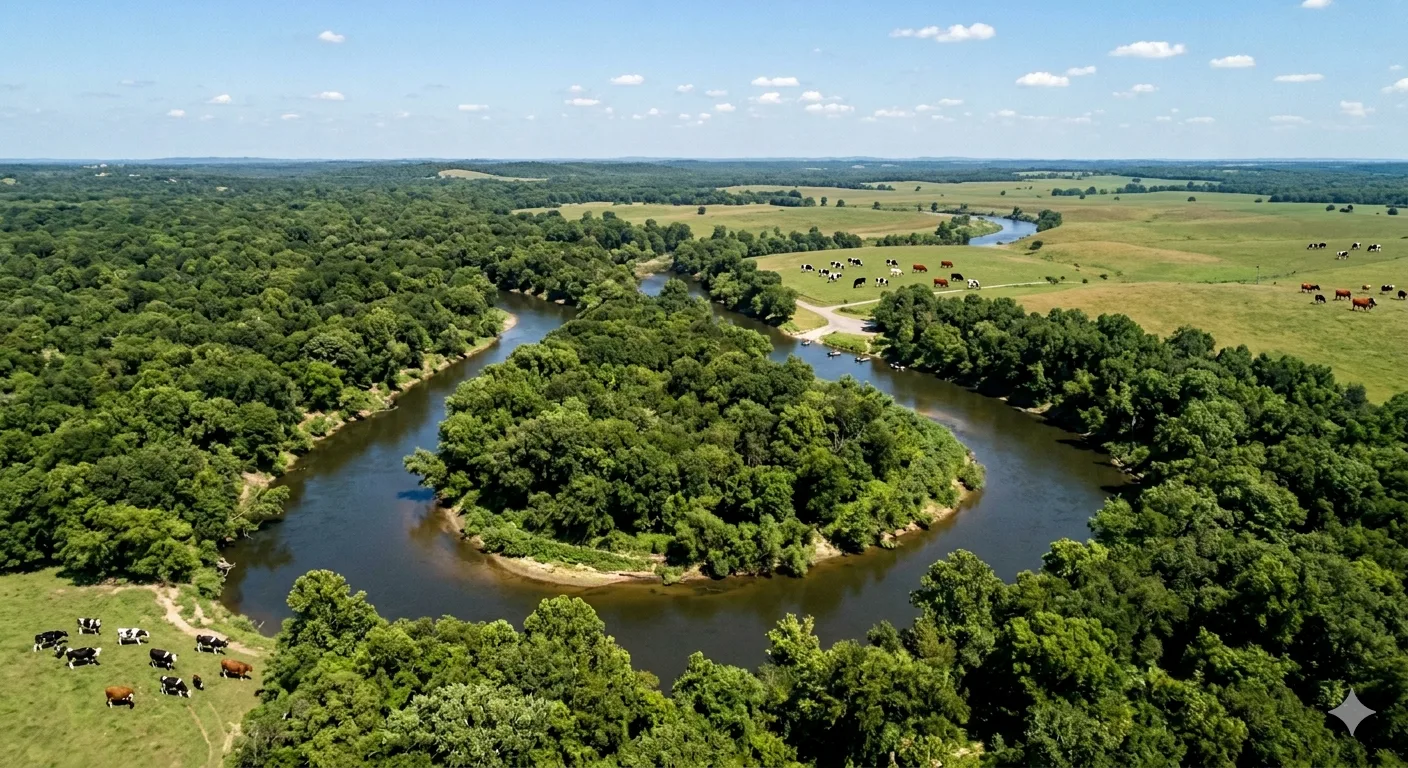 Aerial overview of the property