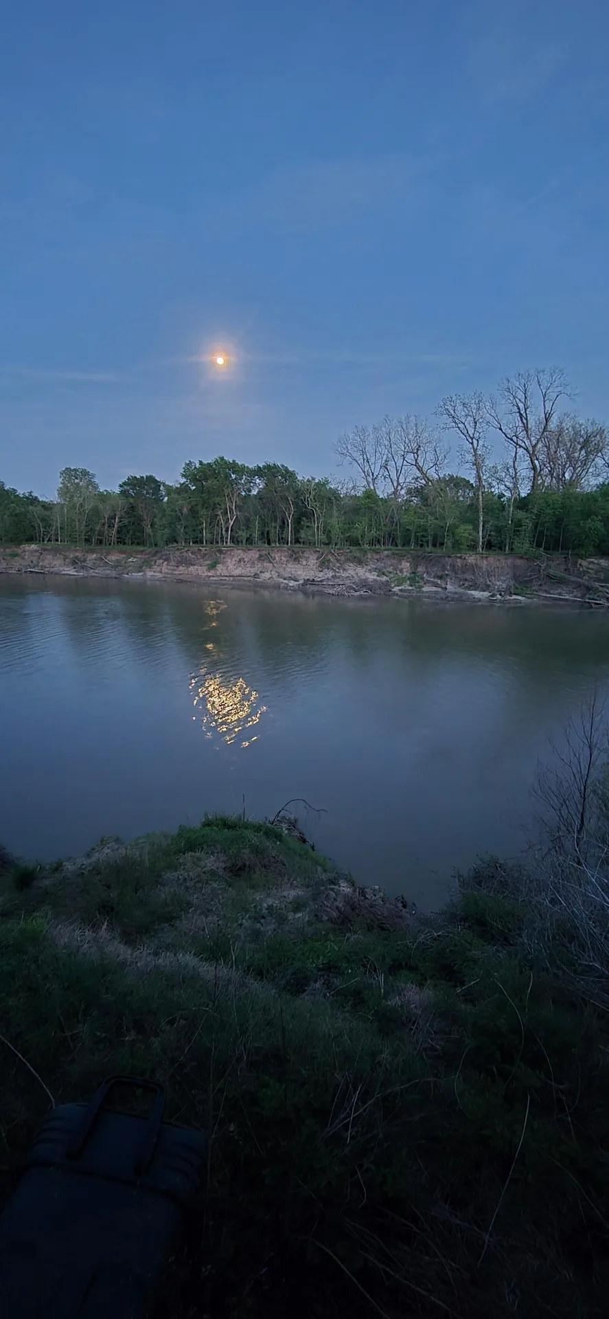 Full moon over the Trinity River